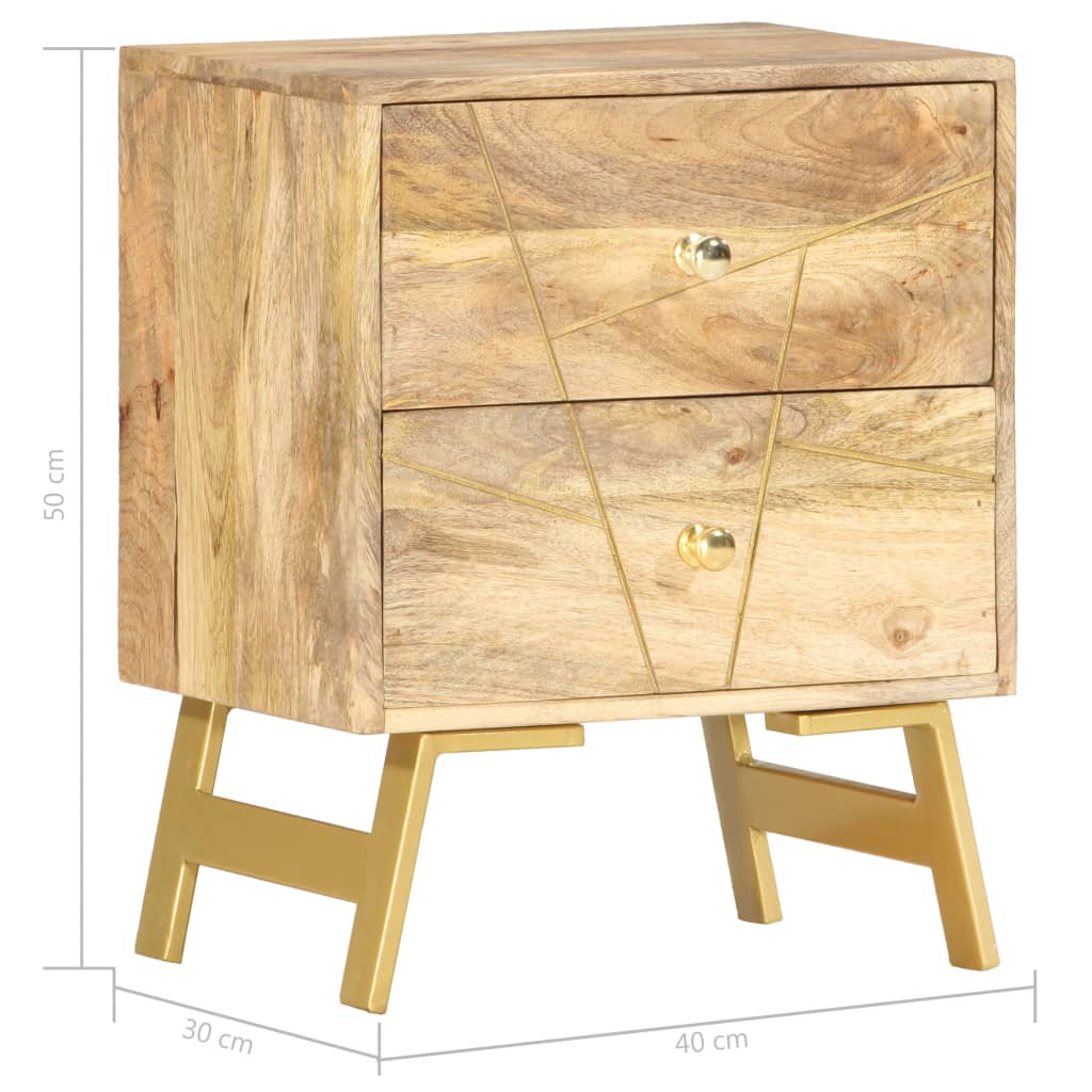 Nightstand 40 x 30 x 50 cm Solid Mango Wood