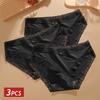 3PCS/Set Seamless Panties Ice Silk Lace Perspective Briefs Ultra Thin Breathable Underwear Cool Summer Female Sexy Lingerie