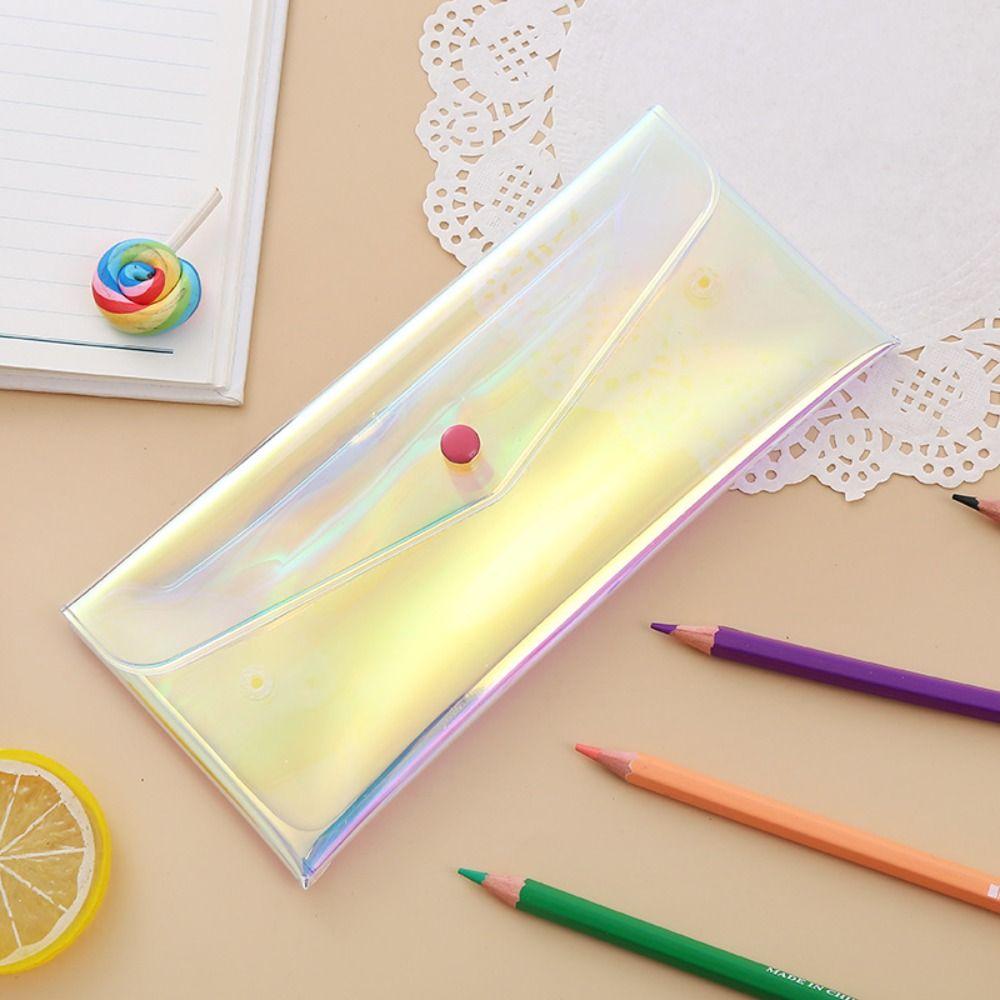 Transparent Pencil Bag Large-Capacity Stationery Pouch Storage Bag Office School Supplies