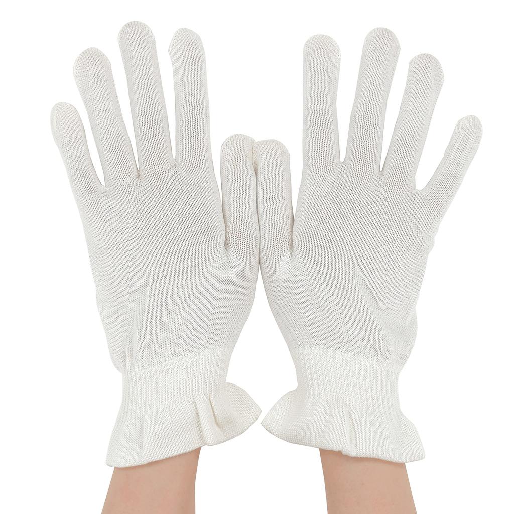 Silk Gloves for Hand and Comfortable Sleeping Gloves for a Relaxed Made In Japan Care, Moisturizing, Comfortable, Fit. (1 Pair, White).