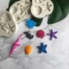 3D Mermaid Tail Seashell Seahorse Seaweed Turtle Dolphin Cake Decorating Tools Cupcake Topper Kitchen Marine Theme Fondant Mold