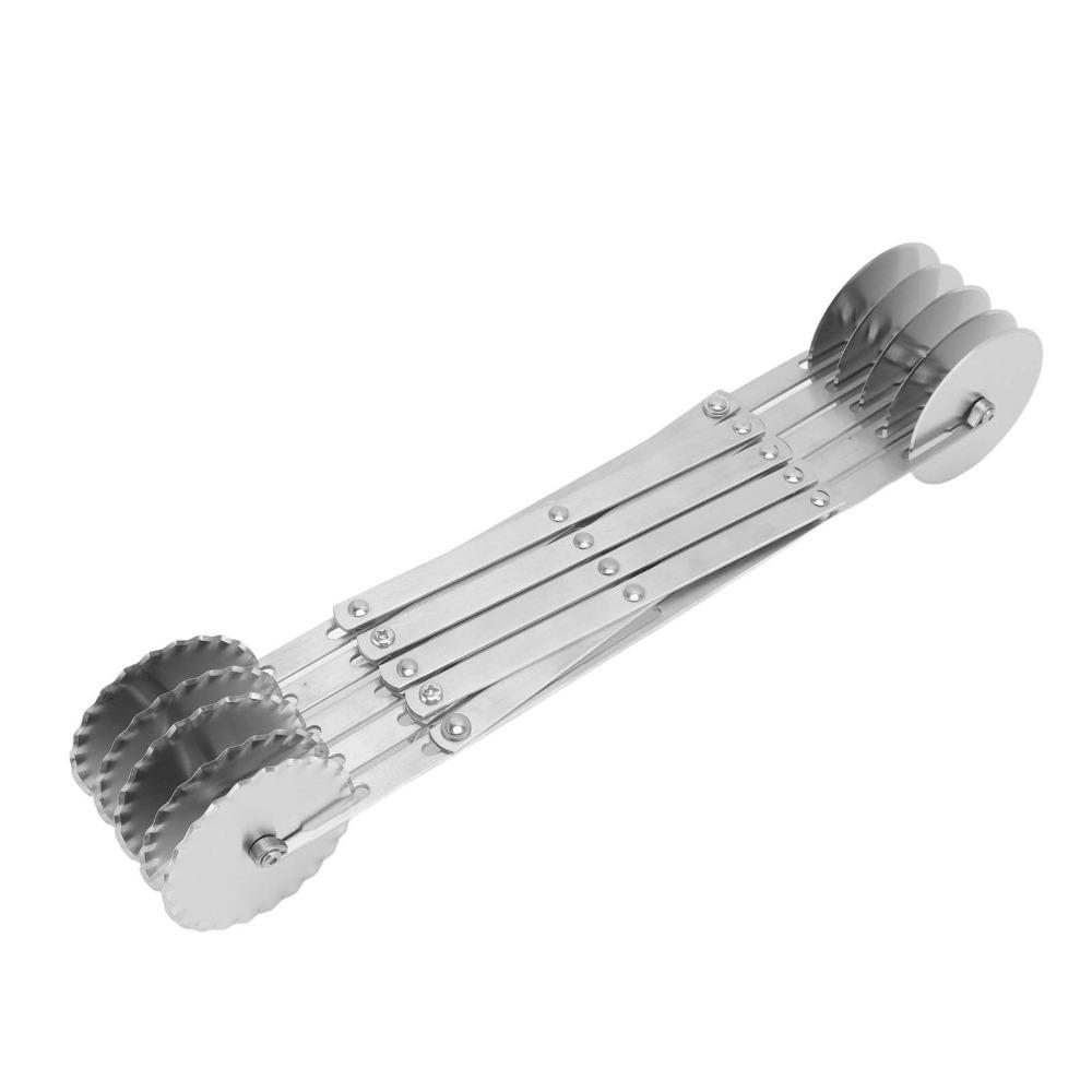 Stainless Steel 5 Wheel Pizza Cutter 5 Wheel Expandable Pizza Slicer Home Kitchen DIY Baking