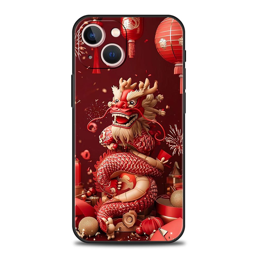 Чехол для телефона с изображением мультяшного дракона для iPhone 16 15 14 13 12 Pro Max XR XS X 11 7 8 Plus, противоударный, мягкий, силиконовый чехол, сумки Capas