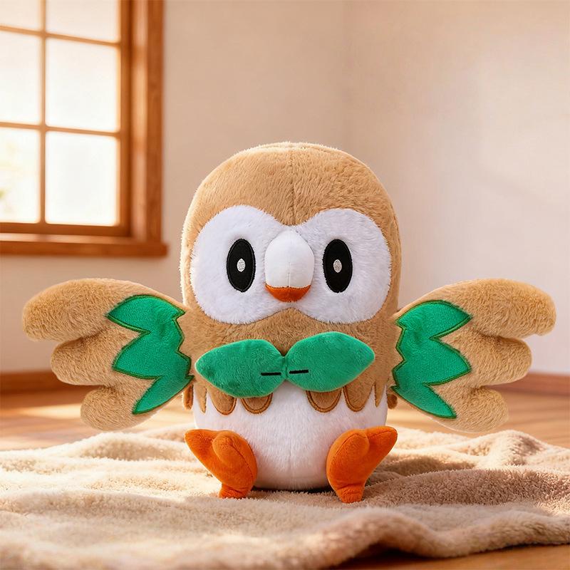 30-50Cm Cute Rowlet Plush Toys Stuffed Doll Cartoon Pokémon Plushie Anime Bird Pillow Xmas Birthday Gift For Kids
