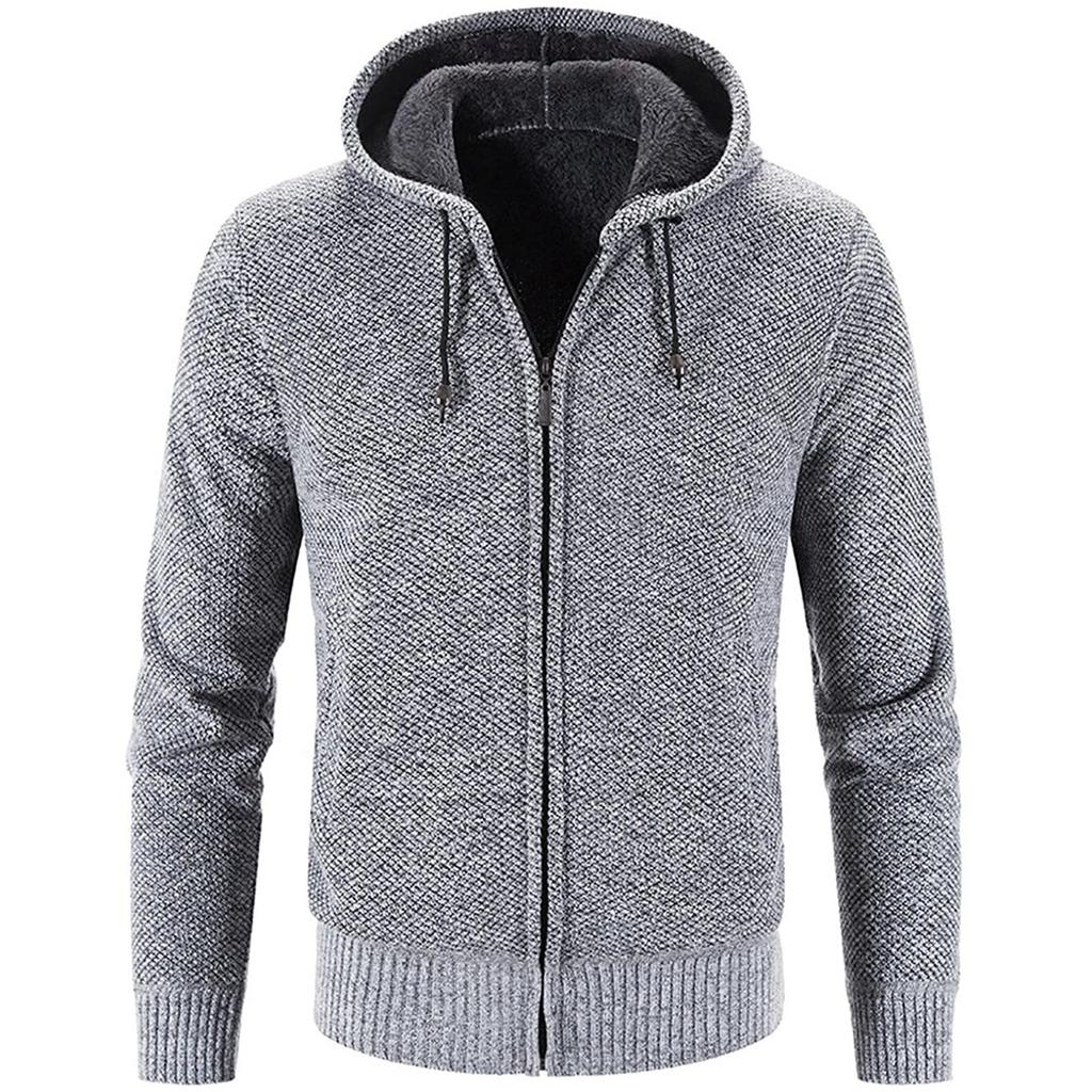 Мужская мода для отдыха с длинными рукавами, теплые однотонные куртки с капюшоном, топы