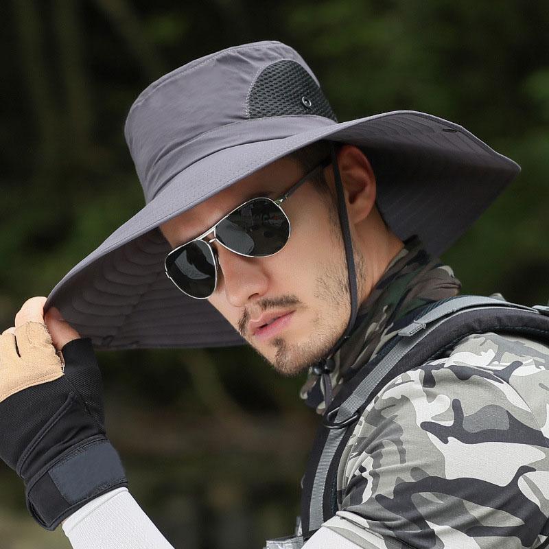 Летние шляпы от солнца UPF50 + для женщин и мужчин, большая шляпа-ведро с широкими полями, уличная мужская дышащая сетчатая шляпа для походов и рыбалки, повседневная пляжная кепка