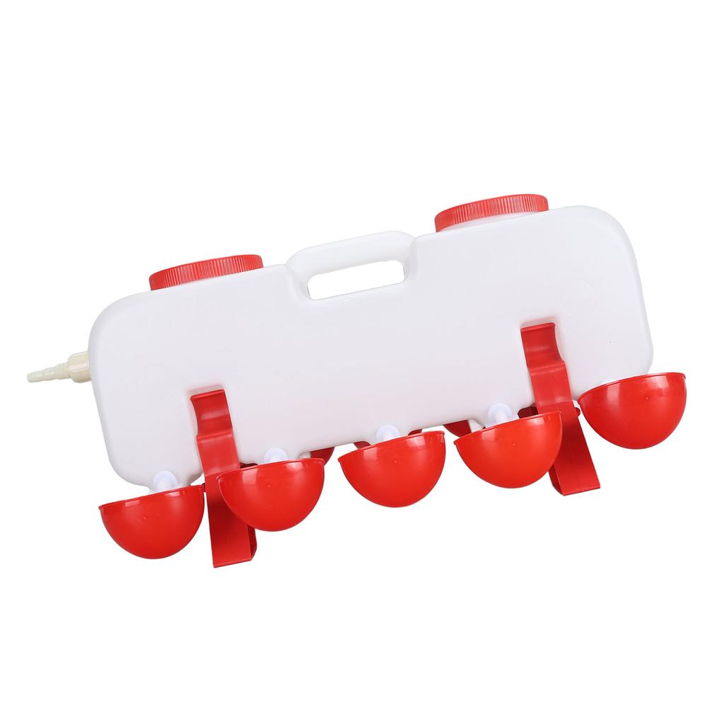 Chicken Waterer 10L Large Capacity Top Fill Poultry Water Feeder with 10 Water Cups for Duck Goose