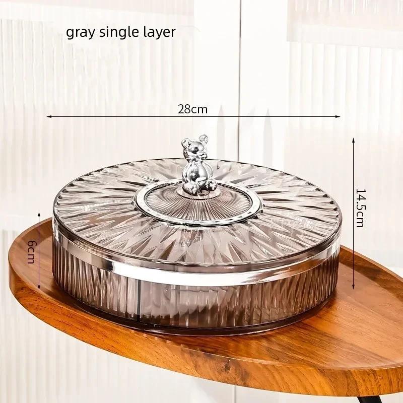 Разделенная тарелка для закусок с фруктами, сервировочный поднос, стойка с крышкой, отделение для хранения конфет, орехов, сухофруктов, пластиковая тарелка