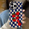 Чехол для телефона с узором «Клетка и помидор» Подходит для iPhone 17 16 15 14 13 12 11 Pro/Max/Plus Противоударный 2-в-1 Задняя крышка