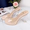 Women's Clear High Heels 2024 Summer New Woman Fashion Trendy Casual Elegant Banquet Party Elevated Sandals Outdoor Slippers