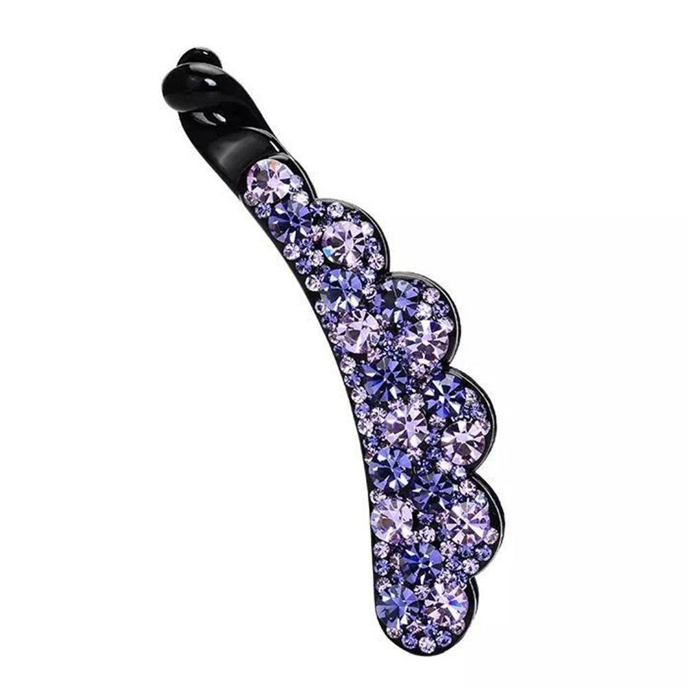 Повседневные Стразы Банан Зажим Элегантный Конский Хвост Держатель Кристалл Волосы Коготь Для Женщин Девочек