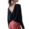 VeroMan Long Sleeve Yoga Size M Women's Top, Spring/Summer, Fluffy, Fitness, Ballet, Ppi-lstops7, Black,