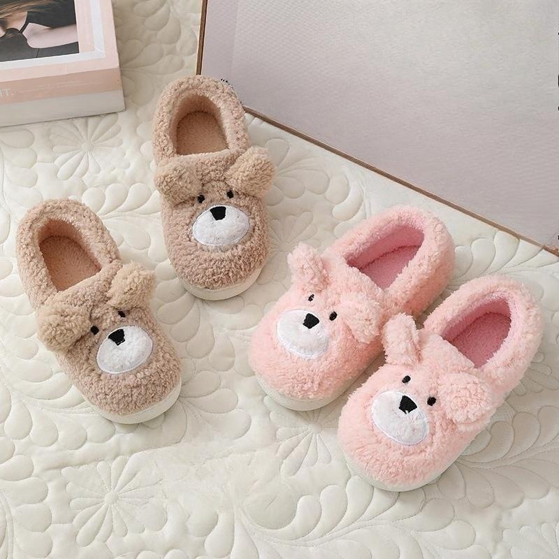 Cotton Slippers Autumn and Winter Confinement Shoes Men and Women Cute Couple Indoor Home Home Non-slip Cotton Slippers Bag Heel Slippers