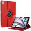 Чехол + Закаленное стекло - BOOLING - для iPad Air 11" 2024/2025 - Вращающийся чехол 360° - Красный - Искусственная кожа