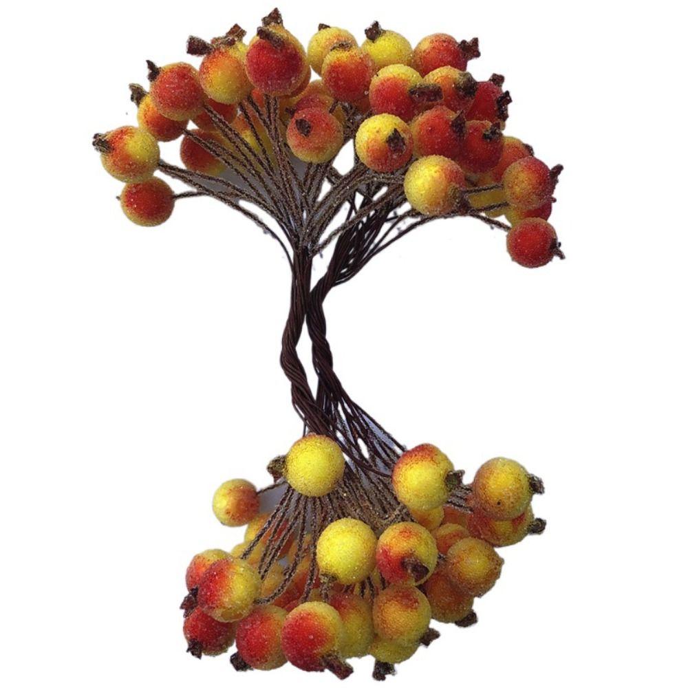 5 пучков гибких ягод, букет, тычинки, двойные головки, мини-искусственные фрукты, свадьба