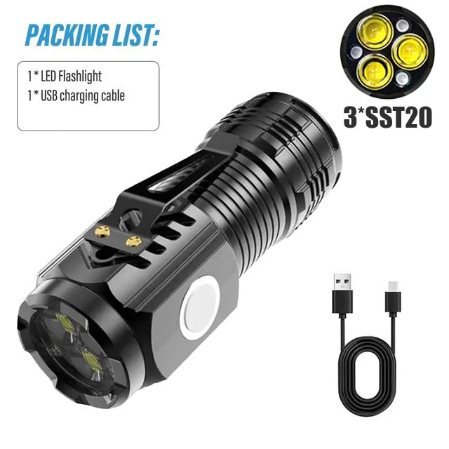 Новый ультрамощный фонарик 4/6/8*P35 LED Мини Супер Яркий Фонарь USB Перезаряжаемый Водонепроницаемый Свет с Магнитом Аварийная Лампа