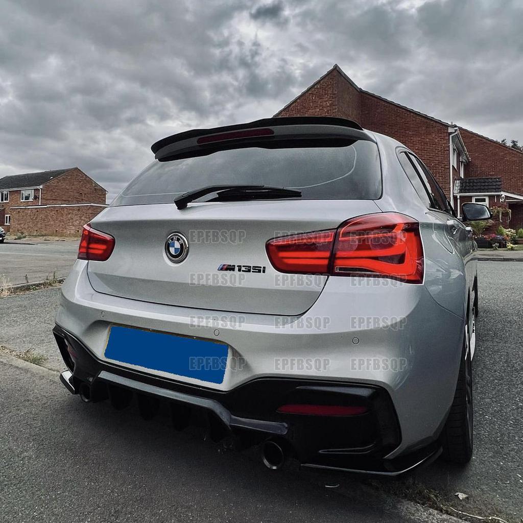 BMW 1 Series Rear Roof Spoiler (08-20 Models) - F20 E87 Carbon Fiber Look, No Drilling Needed