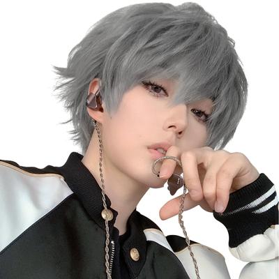 Sofeiyan Small Heat Handsome Full Shota Everyday Wig Net Included Парик, мужской парик, короткий, кроссдрессинг, черный, синий, золотой, натуральный, лицо, устойчивый,