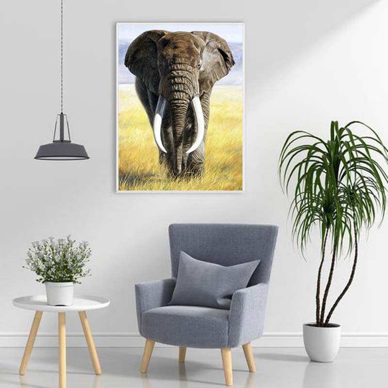 DIY Elephant 5D Diamond Painting Full Round Drill Animals Diamond Embroidery Mosaic Rhinestone Pictures Home Decor Wall Art