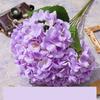 Silk Artificial Hydrangea 5 Heads Wedding Bridal Bouquet Decorative Fake Flowers  for Vases