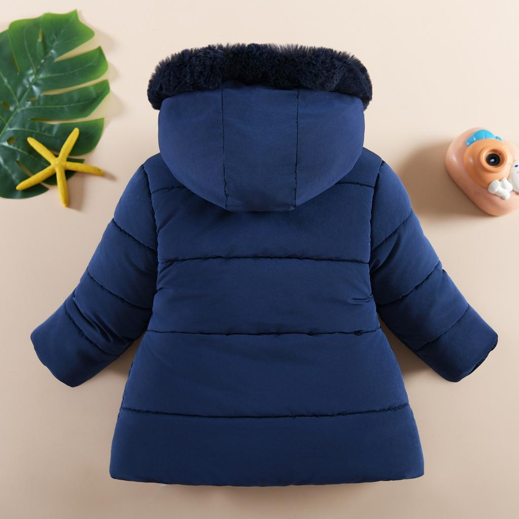 Children Winter Coats for Girls 1 To 6 Years Old Clothing Velvet and Thickened Fashion Cotton Jacket Hooded Parkas