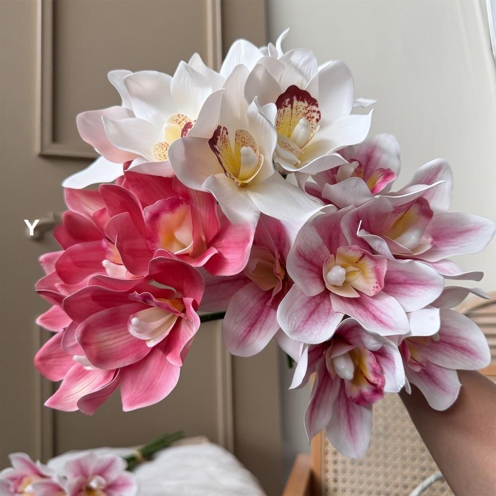 Magnolia Simulated Orchid Bouquet Real Touch Silk Fake Flower Wedding Decoration