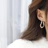 Корейский дизайн модные ювелирные изделия Sweet Love 14K настоящее золотое покрытие серьги элегантные жемчужные украшения женские серьги-кольца