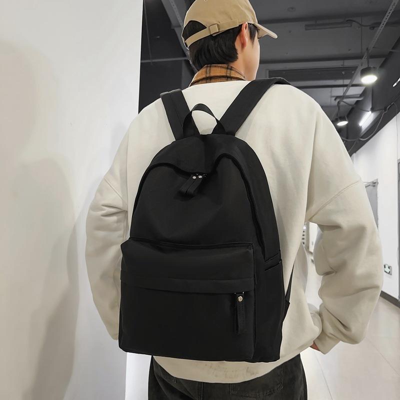 Solid Color Student Schoolbag Women Large Capacity College Style Backpack Men Travel Backpack