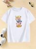 Cute Graphic Kids Tshirts Summer Short Sleeve Tees Cartoon Animal Boys Girls Clothes Kawaii Kitten Tops Y2K Tshirt
