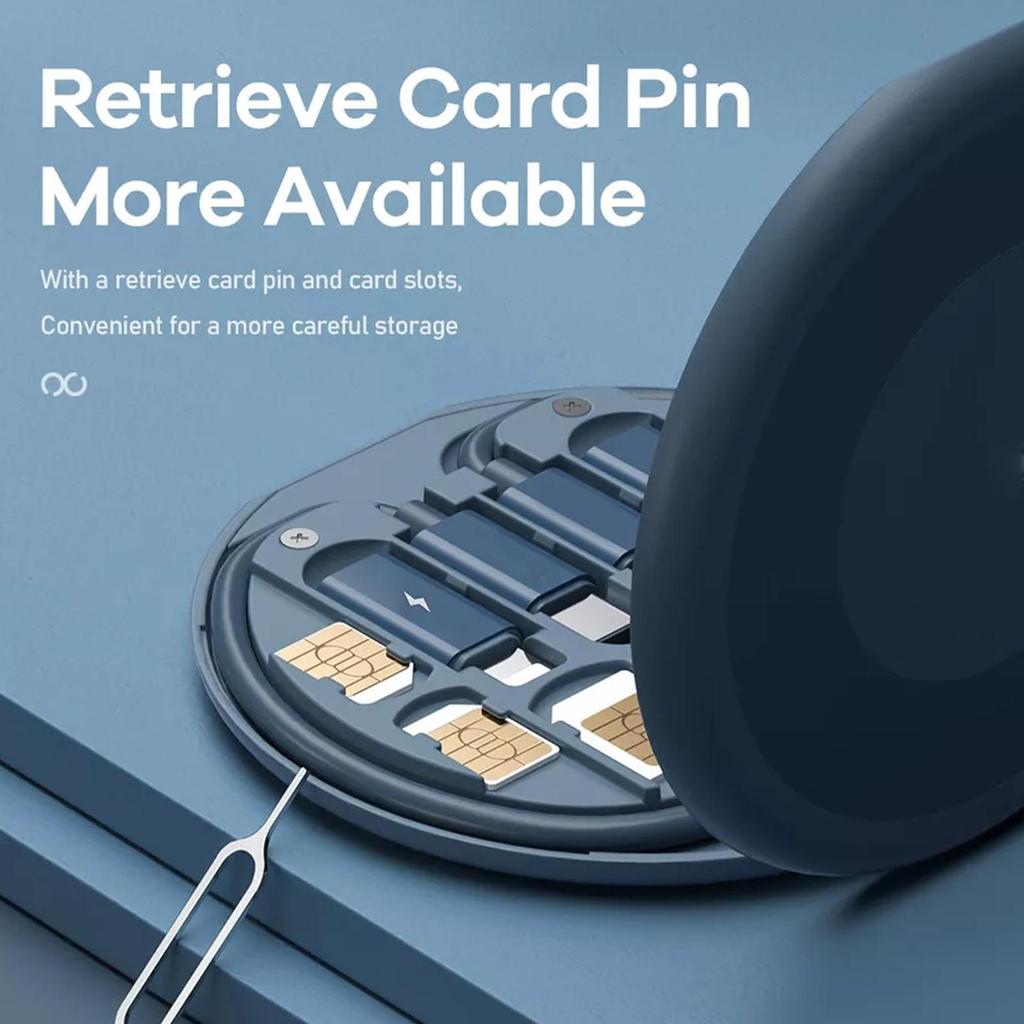 Многофункциональный комплект кабелей для передачи данных типа C, 60 Вт, для быстрой зарядки зарядных устройств для iPhone, коробка для хранения карт, дорожная коробка, держатель для телефона