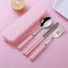Stainless Steel Cutlery Set Spoon Fork Chopsticks Set with Box Case Travel Cutleries