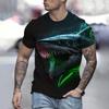 Летняя мужская футболка с принтом глубоководной акулы 3D Футболка свободного покроя Мужская футболка свободного покроя Повседневные свободные футболки в уличном стиле Топы с коротким рукавом
