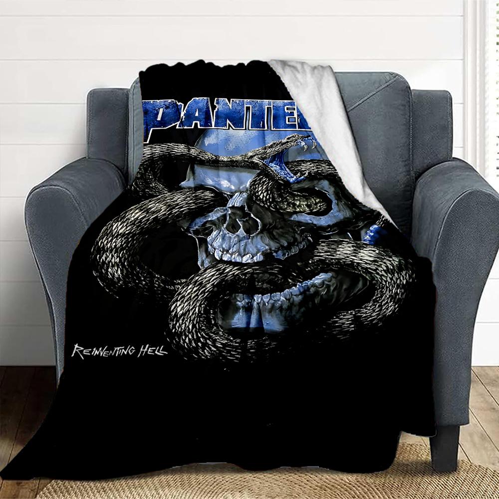 Pantera Skull Flannel Blanket Throw Blanket Soft Warm Sofa Bed Camping home Decor Unique Christmas Gift C926726
