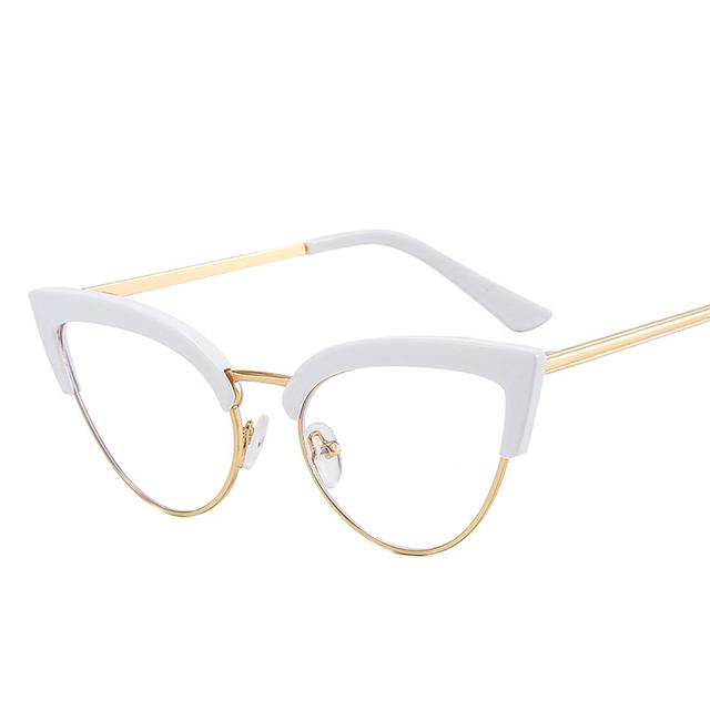 Полурамка, синий свет, блокирующие кошачий глаз, оптические очки с рецептом, женские фотохромные очки для близорукости, 0-0,5-0,75-6