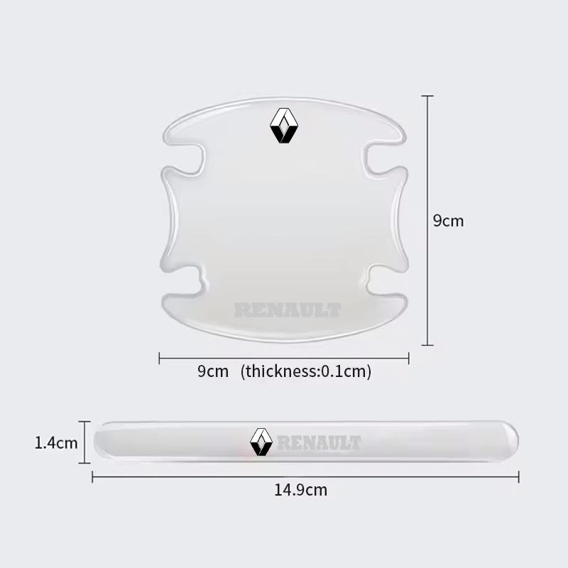 2026 Hot For Renault Hub Caps For Renault Megane 2 3 4 Twingo Clio Talisman Captur Traf 8pcs Car Door Handle Transparent Protect
