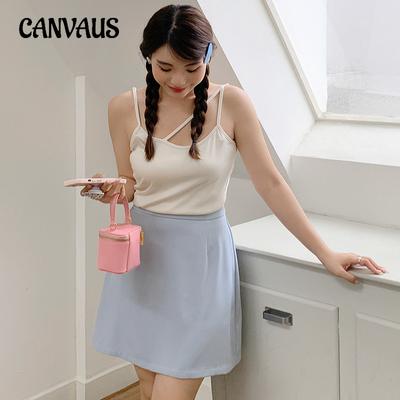 Летняя женская юбка больших размеров, однотонная, простая эластичная юбка трапециевидной формы с высокой талией и половиной тела