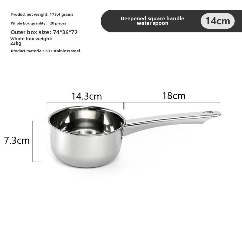 "Thickened Stainless Steel Non-Magnetic Kitchen Spoon: Ideal for Soup, Porridge, and Water"