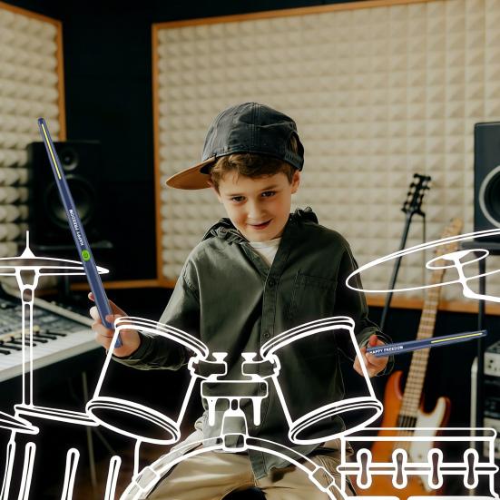 1 комплект воздушной барабанной установки с барабанными палочками, педалями, аудиоконвертером, динамиком, 3D-датчиком движения, электрическая барабанная установка для начинающих, виртуальный барабан, ударный инструмент