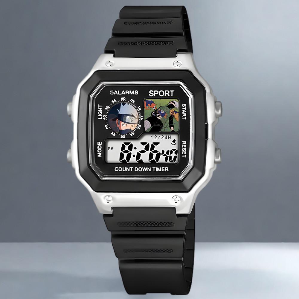 Наруто, Какаши Саске, Аниме Куб, Водонепроницаемые Студенческие Спортивные Электронные Часы, Будильник, Ночник