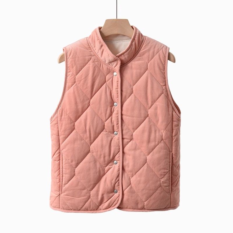 Vest for Women Cotton Autumn Winter Sleeveless Tops Padded Vest Oversize Thickened Down Casual V-neck Vest