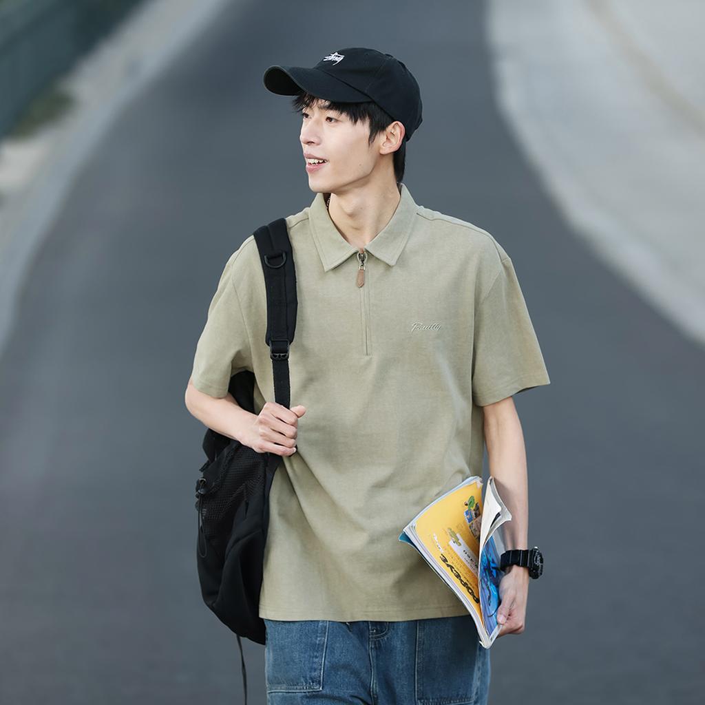 Light business lapel embroidered commuting casual short-sleeved polo shirt