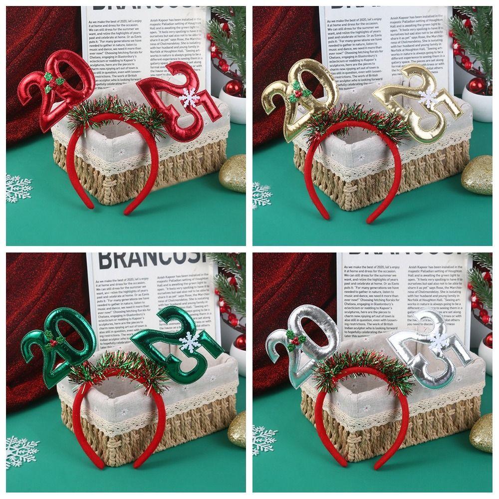 Letter 2025 Happy New Year Headband Plastic New Year Headdress Cute Christmas Headpiece Children