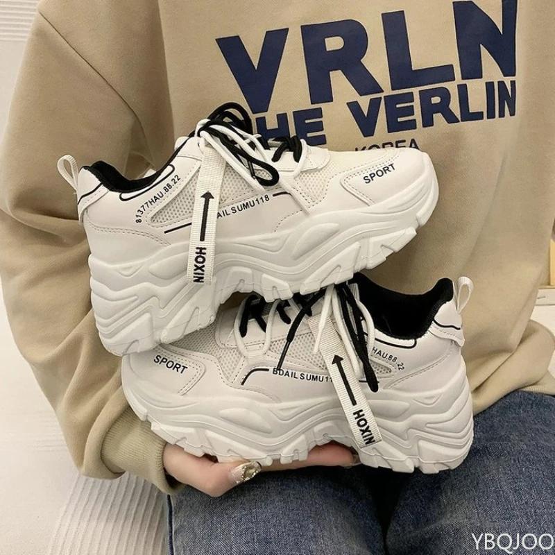 Fashion New Versatile Women's Shoes Thick Soled Non Slip Sneakers Fashion Casual Comfortable Shoe Light Breathable Ladies Shoes Mujer