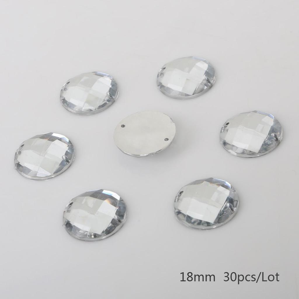 Sewing Flatback Acrylic Rhinestone Two Holes Sew On Strass Crystal Stones For DIY Wedding Dress Clothes Decoration