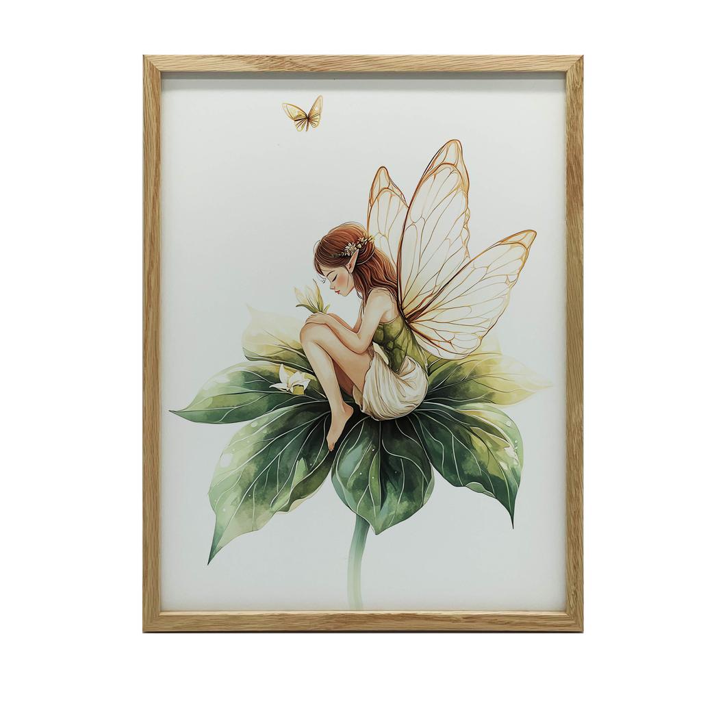 Poster Magic Fairy On Green Leaf Poster Magic Fairy On Green Leaf, 70X100 Cm, Frameless, Matte Paper 230 Gsm