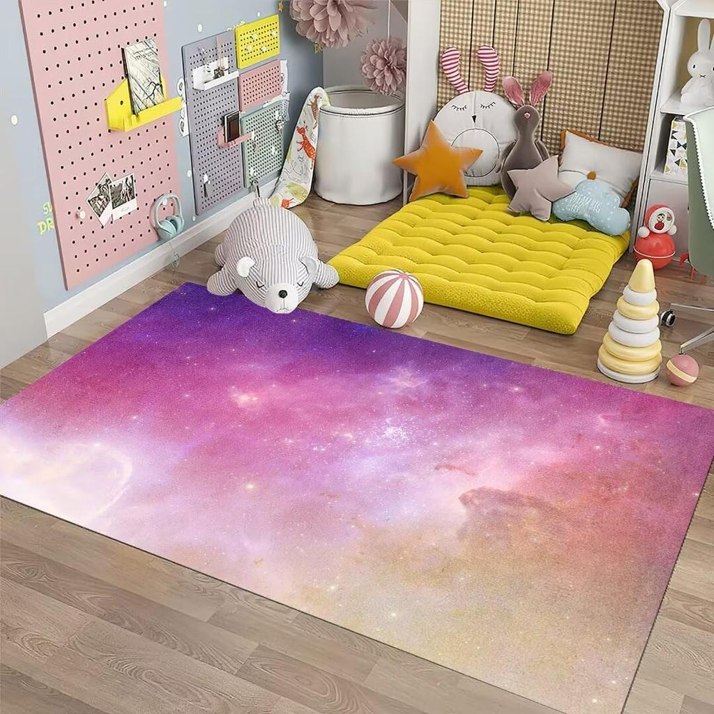 3D Галактика Ковер Космос Кухонный Коврик для Детской Комнаты Мальчика Нескользящий Ковер для Ползания в Детской Игровые Коврики для Столовой