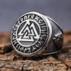 Mens Viking Rune Ring Titanium Steel Jewelry Norse Symbol Unique Stylish Accessory