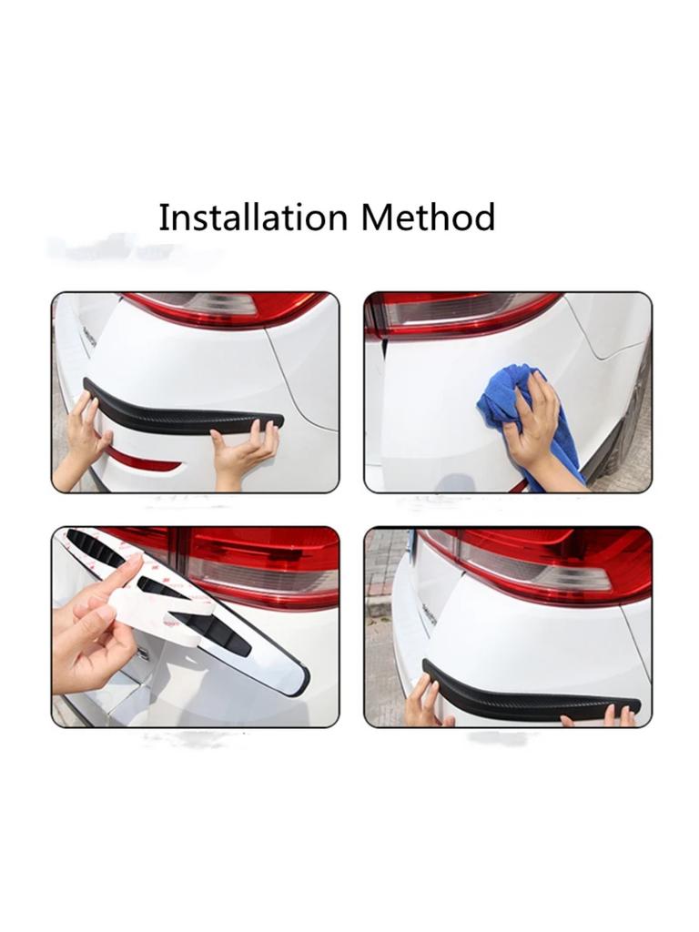 2Pc 40x5CM Car Bumper Protector Guard Anti-Scratch Strips Sticker 4PCS 14x2.5CM Car Door Protection Anti-collision Body Protect