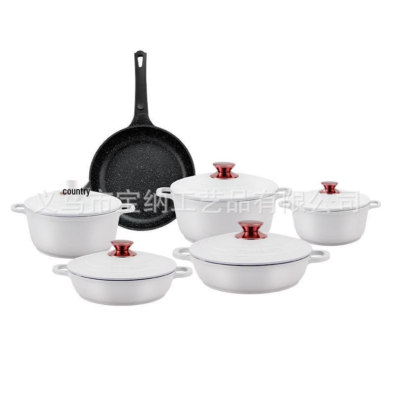 Набор кухонной посуды Donnor из 18 предметов с антипригарным покрытием из маifanского камня с алюминиевыми крышками