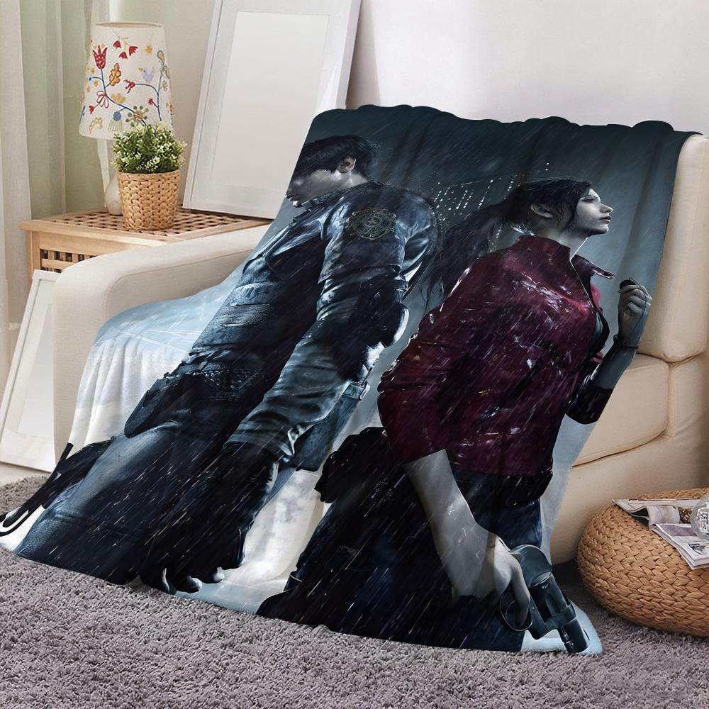 Game Resident Evil Throw Flannel Throw Blanket: Soft Kid-Friendly Warm Anti-Static All Season Washable Couch Bed Home